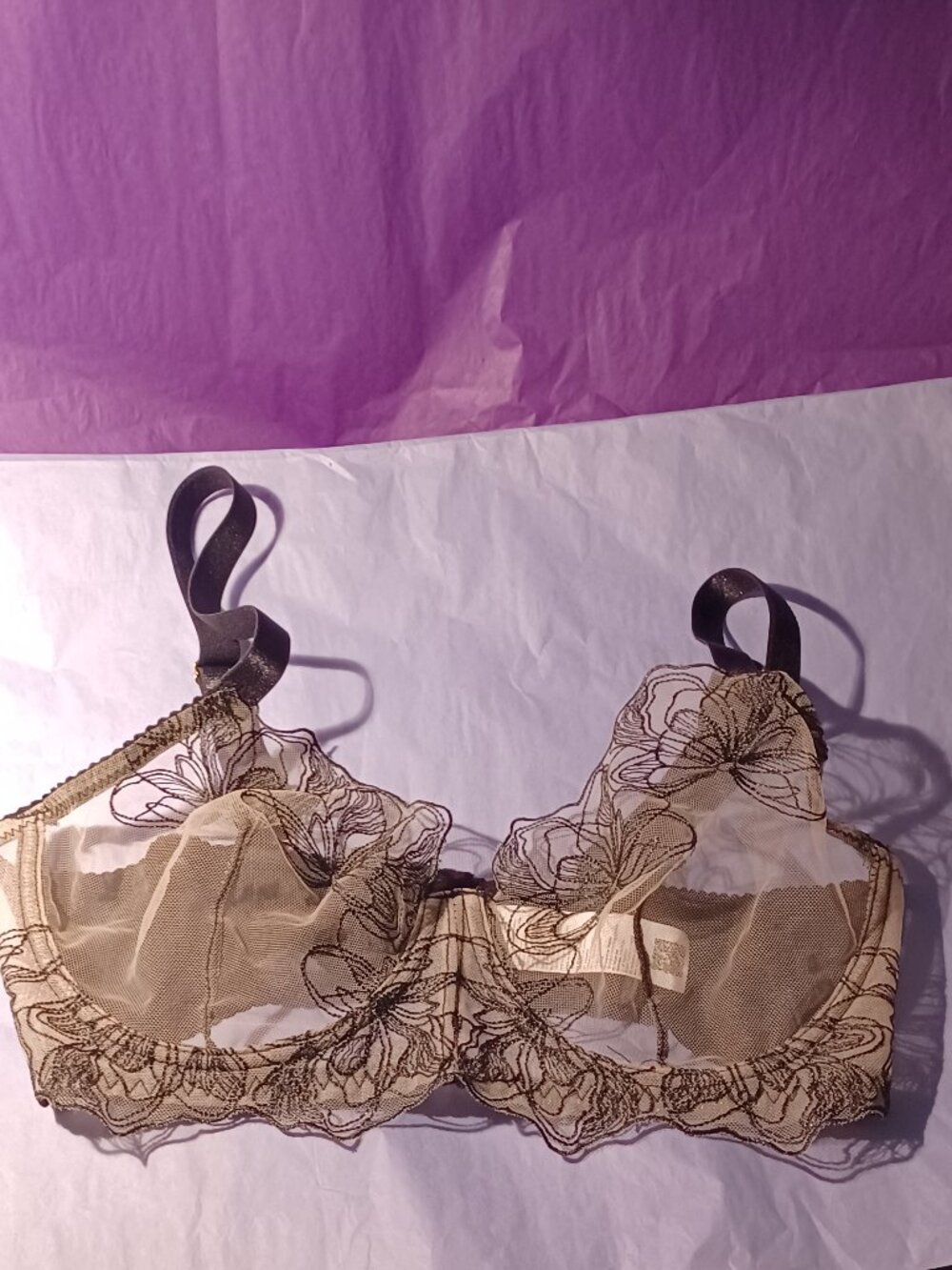 Lacey, Sexy, See-through Embroidered Mesh Bra